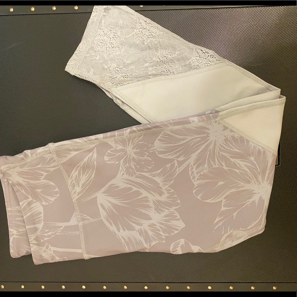 Fabletics Purple and Lace Leggings NWT